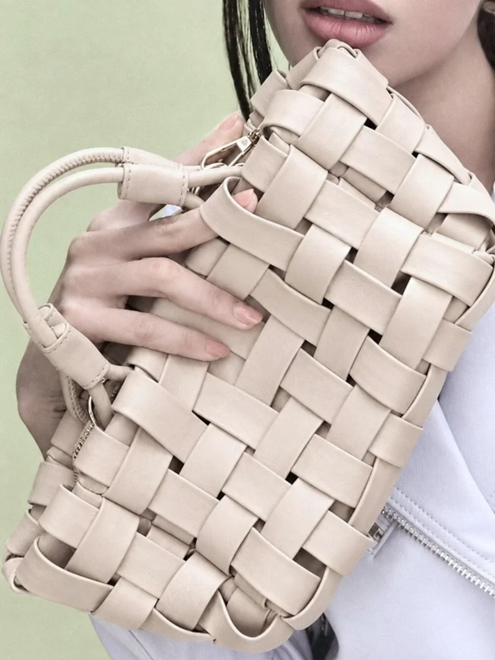 Anthropologie Beige Lindy Tote Purse NWT